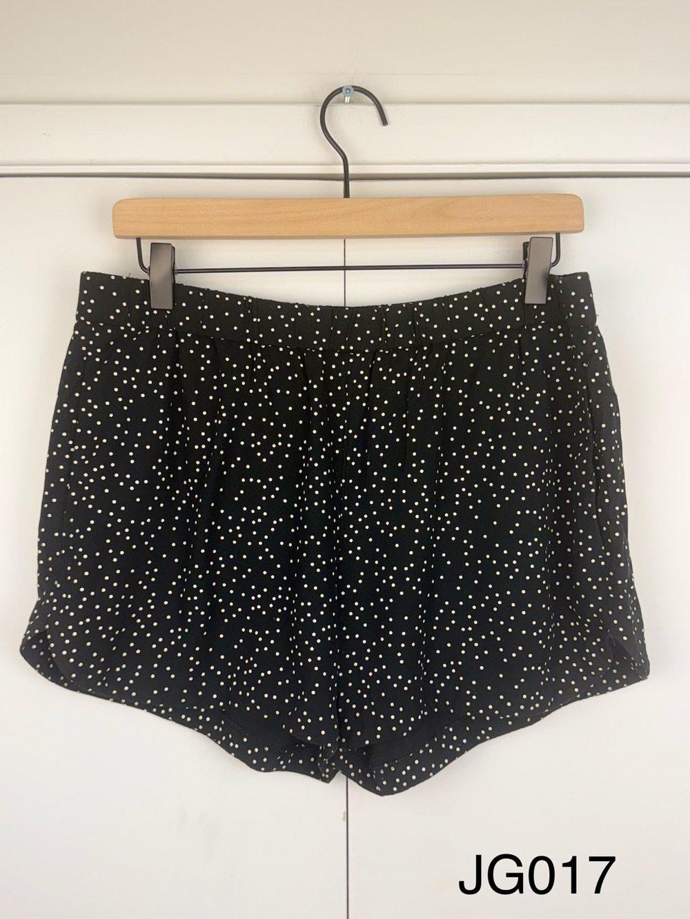 Madewell Black Shorts with White Polka Dot Print